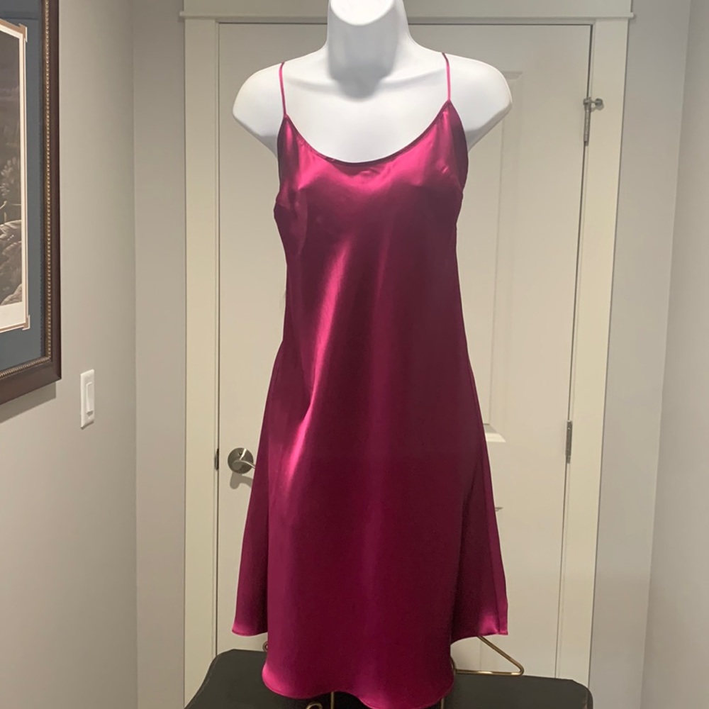 Victoria Secret Silk Burgundy Nightgown NWT